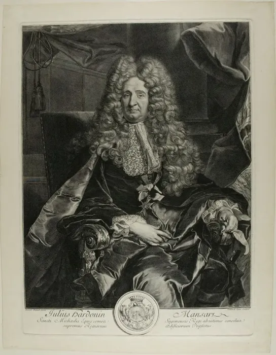 Framed Print : Jules Hardouin Mansart, 1704. Creator: Gerard Edelinck Framed Print : Jules Hardouin Mansart, 1704. Creator: Gerard Edelinck