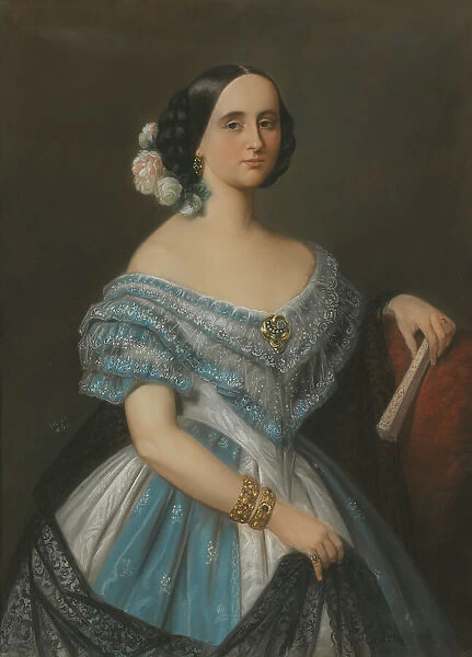 Julie (Julia Mathilda) Berwald, nee Åkerhielm af Margrethelund (1822-1877), opera singer... 1860. Creator: Maria Rohl