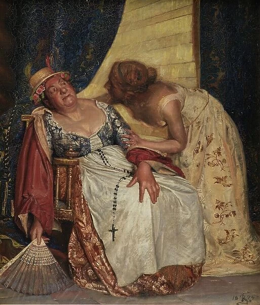 Julie and the nurse, 1874. Creator: Kristian Zahrtmann