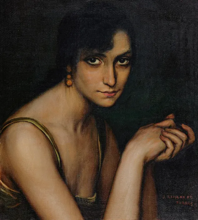 Framed Print : Julita Cerda, 1922-1925. Creator: Romero de Torres, Julio (1874-1930) Framed Print : Julita Cerda, 1922-1925. Creator: Romero de Torres, Julio (1874-1930)