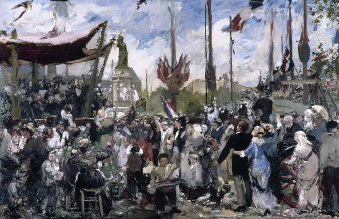 Framed Print : July 14, 1880, inauguration of the monument to the Republic, 1881. Creator: Alfred Philippe Roll Framed Print : July 14, 1880, inauguration of the monument to the Republic, 1881. Creator: Alfred Philippe Roll