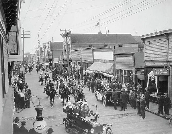 July 4th parade on Front Street, 1916. Creator: Unknown
