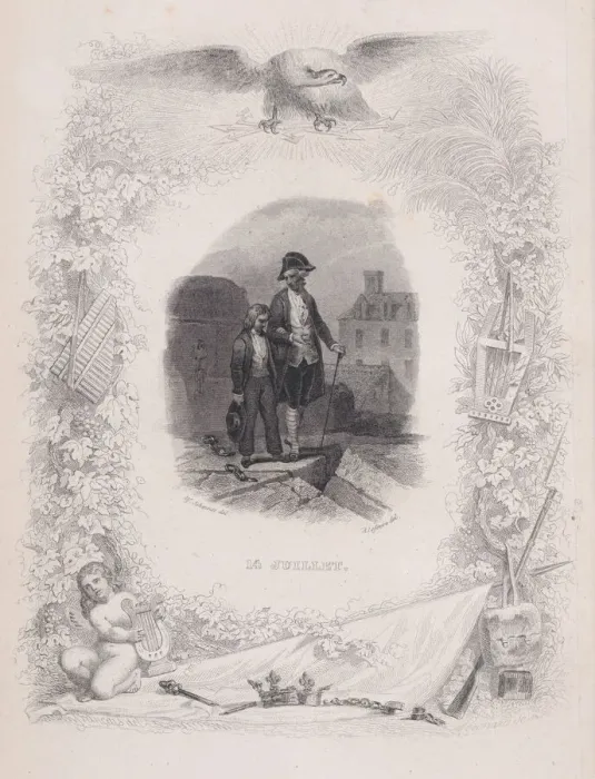 Framed Print : July Fourteenth from The Songs of Beranger, 1829. Creator: Melchior Peronard Framed Print : July Fourteenth from The Songs of Beranger, 1829. Creator: Melchior Peronard