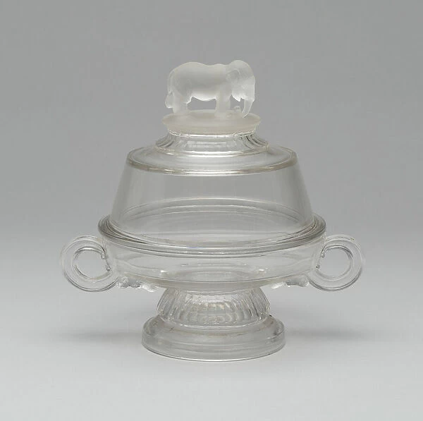 Jumbo  /  Elephant pattern covered butter dish, 1883  /  5. Creator: Canton Glass Company