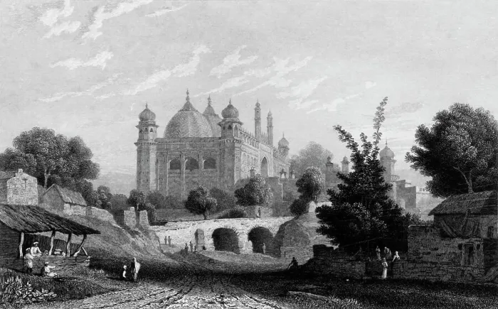 Framed Print : Jumma Musjid, - Agra, 1834. Creator: William Purser Framed Print : Jumma Musjid, - Agra, 1834. Creator: William Purser