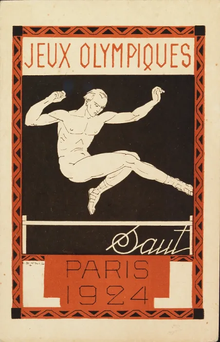 Framed Print : Jump. Olympic Games, Paris 1924, 1924. Creator: Blanche, Emmanuel (1880-1946) Framed Print : Jump. Olympic Games, Paris 1924, 1924. Creator: Blanche, Emmanuel (1880-1946)