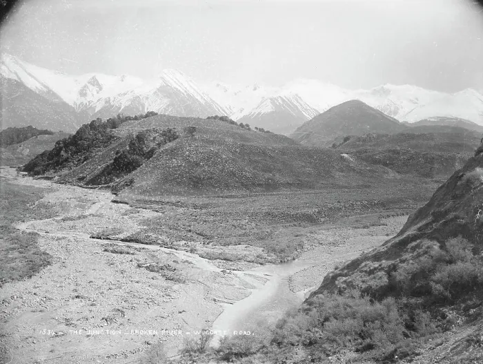 Framed Print : The Junction, Broken River, West Coast Road, c1880s. Creator: Burton Brothers Framed Print : The Junction, Broken River, West Coast Road, c1880s. Creator: Burton Brothers