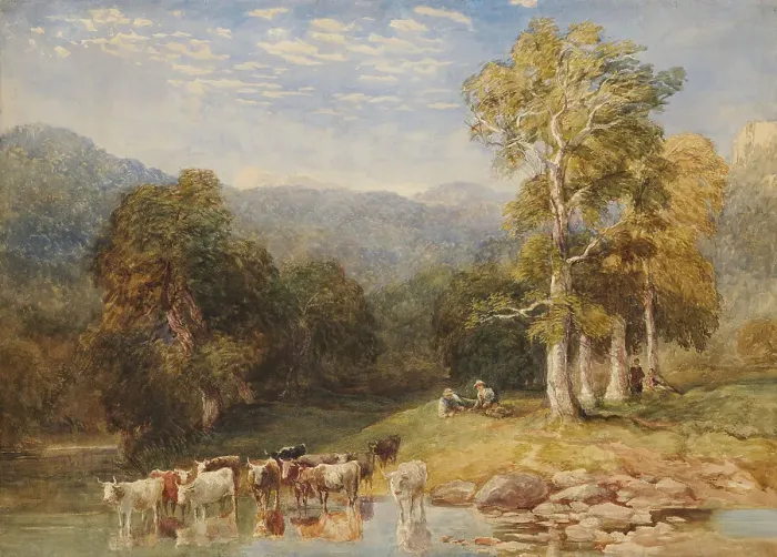 Framed Print : Junction of the Llugwy and Conwy, c1840-1885. Creator: David Cox the Younger Framed Print : Junction of the Llugwy and Conwy, c1840-1885. Creator: David Cox the Younger
