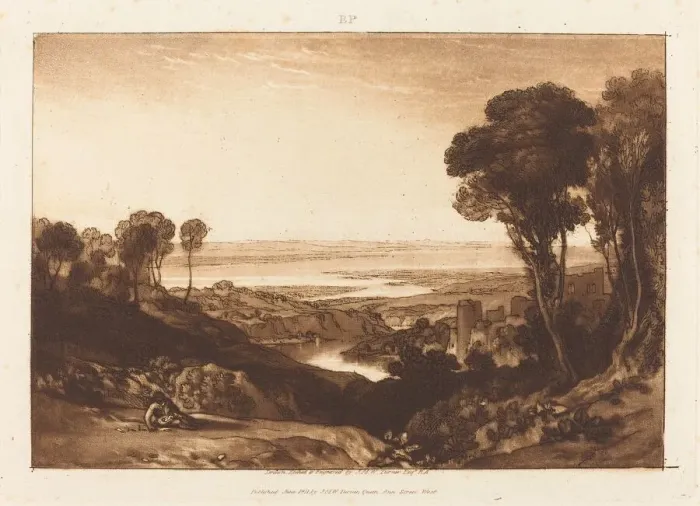 Framed Print : Junction of Severn and Wye, published 1811. Creator: JMW Turner Framed Print : Junction of Severn and Wye, published 1811. Creator: JMW Turner