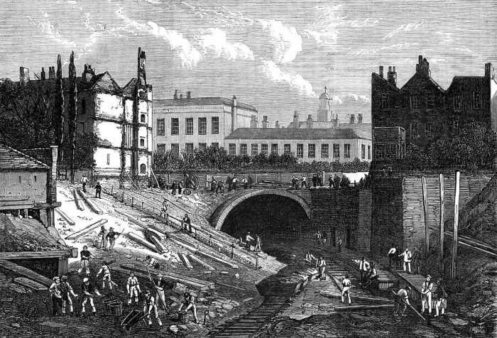 Framed Print : Junction of the St. John's Wood and Metropolitan Railways at Baker-Street, 1868. Creator: Unknown Framed Print : Junction of the St. John's Wood and Metropolitan Railways at Baker-Street, 1868. Creator: Unknown