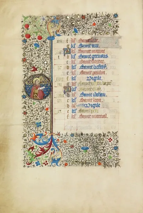 Framed Print : June Calendar Page: Saint John the Baptist; Book of Hours, about 1440-1450. Creator: Workshop of the Bedford Master Framed Print : June Calendar Page: Saint John the Baptist; Book of Hours, about 1440-1450. Creator: Workshop of the Bedford Master