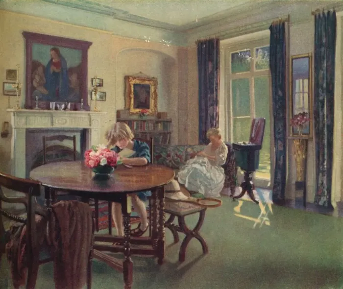 Framed Print : A June Interior, c1923. Artist: Louis Ginnett Framed Print : A June Interior, c1923. Artist: Louis Ginnett