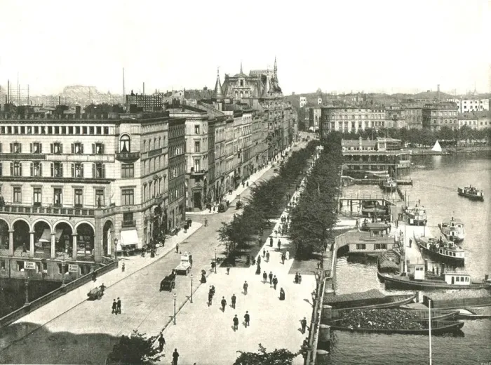 Framed Print : The Jungfernstieg, Hamburg, Germany, 1895. Creator: W &s Ltd Framed Print : The Jungfernstieg, Hamburg, Germany, 1895. Creator: W &s Ltd
