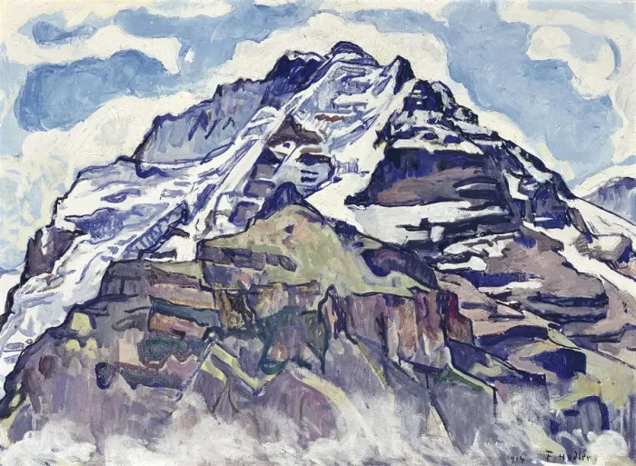 Framed Print : The Jungfrau, as Seen from Muerren. Artist: Hodler, Ferdinand (1853-1918) Framed Print : The Jungfrau, as Seen from Muerren. Artist: Hodler, Ferdinand (1853-1918)