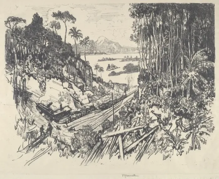 Framed Print : The Jungle, 1912. Creator: Joseph Pennell Framed Print : The Jungle, 1912. Creator: Joseph Pennell