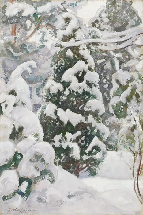 Framed Print : Juniper Tree in Snow, 1917. Creator: Pekka Halonen Framed Print : Juniper Tree in Snow, 1917. Creator: Pekka Halonen