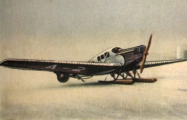 Junkers F13 L plane with snow skids, 1920s, (1932). Creator: Unknown