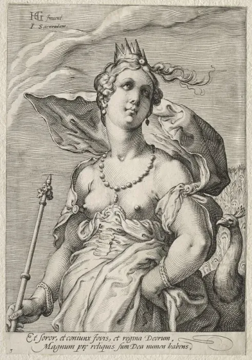 Framed Print : Juno, c. 1595. Creator: Jan Saenredam (Dutch, 1565-1607)