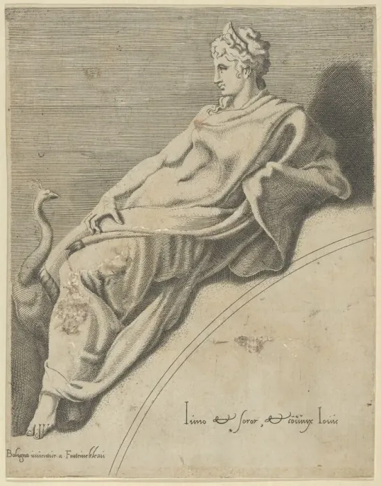 Framed Print : Juno (from The Muses and the Three Great Goddesses), 1540-56. 1540-56. Creator: Anon Framed Print : Juno (from The Muses and the Three Great Goddesses), 1540-56. 1540-56. Creator: Anon