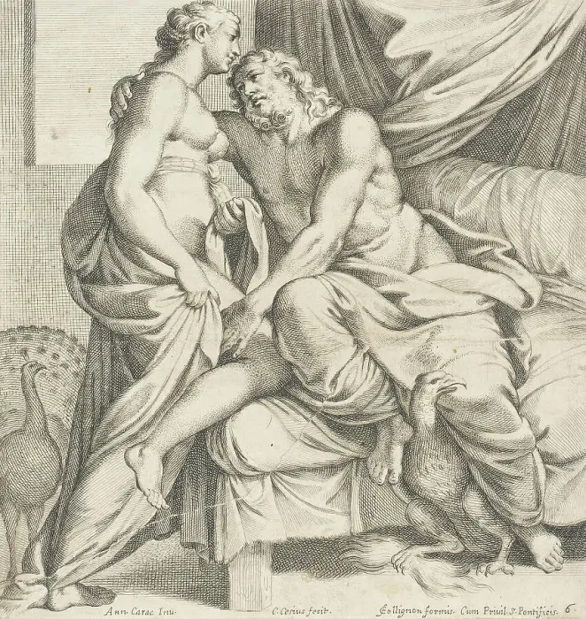 Framed Print : Juno and Jupiter, 1657. Creators: Carlo Cesi, Annibale Carracci Framed Print : Juno and Jupiter, 1657. Creators: Carlo Cesi, Annibale Carracci