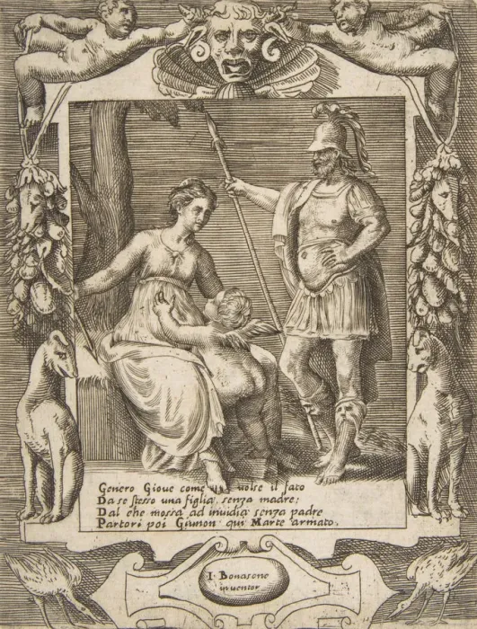 Framed Print : Juno, Mars and Cupid, set within an elaborate frame, from the Loves, Rages and Jealous Framed Print : Juno, Mars and Cupid, set within an elaborate frame, from the Loves, Rages and Jealous