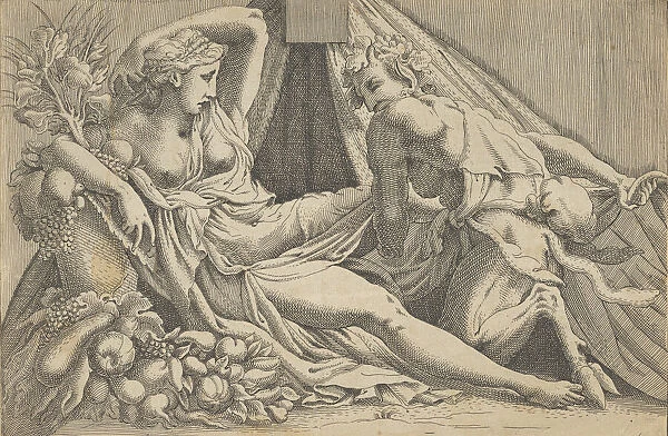 Jupiter and Antiope, 1540-45. Creator: Antonio Fantuzzi