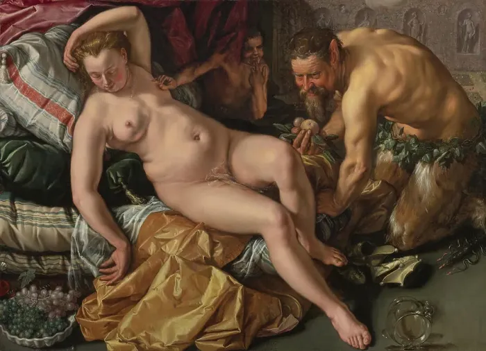 Framed Print : Jupiter and Antiope, 1612. Artist: Goltzius, Hendrick (1558-1617) Framed Print : Jupiter and Antiope, 1612. Artist: Goltzius, Hendrick (1558-1617)