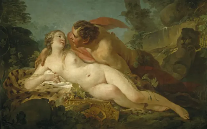 Framed Print : Jupiter and Antiope, 1745-1747. Artist: Pierre, Jean-Baptiste Marie (1714-1789) Framed Print : Jupiter and Antiope, 1745-1747. Artist: Pierre, Jean-Baptiste Marie (1714-1789)