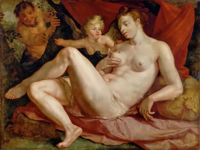 Framed Print : Jupiter and Antiope. Artist: Goltzius, Hendrick (1558-1617) Framed Print : Jupiter and Antiope. Artist: Goltzius, Hendrick (1558-1617)
