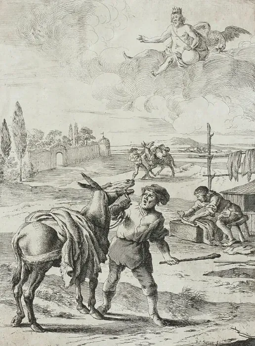 Framed Print : Jupiter and the Ass, 1655. Creator: Dirck Stoop Framed Print : Jupiter and the Ass, 1655. Creator: Dirck Stoop