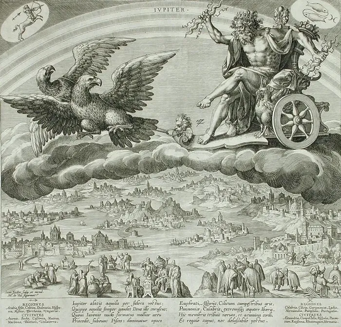 Framed Print : Jupiter, c1585. Creator: Johann Sadeler I Framed Print : Jupiter, c1585. Creator: Johann Sadeler I