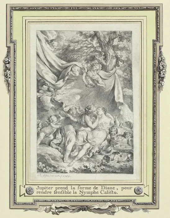 Framed Print : Jupiter and Callisto, 1765. Creator: Charles Eisen Framed Print : Jupiter and Callisto, 1765. Creator: Charles Eisen