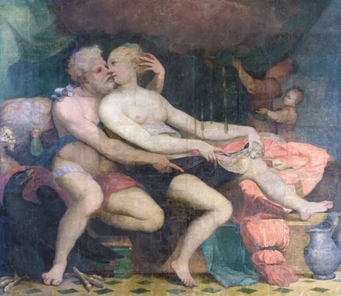 Framed Print : Jupiter and Danae, ca 1533-1534. Creator: Perino del Vaga (1501-1547) Framed Print : Jupiter and Danae, ca 1533-1534. Creator: Perino del Vaga (1501-1547)