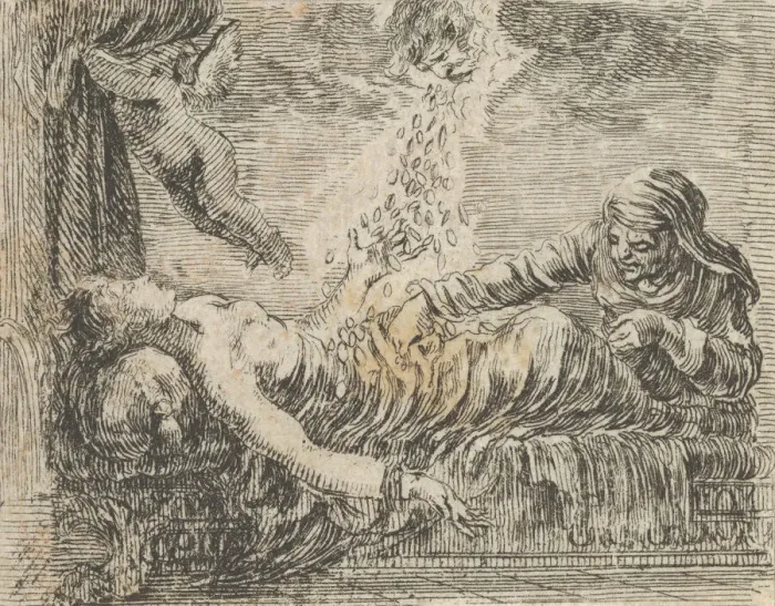 Framed Print : Jupiter and Danae, from Game of Mythology (Jeu de la Mythologie), 1644 Framed Print : Jupiter and Danae, from Game of Mythology (Jeu de la Mythologie), 1644