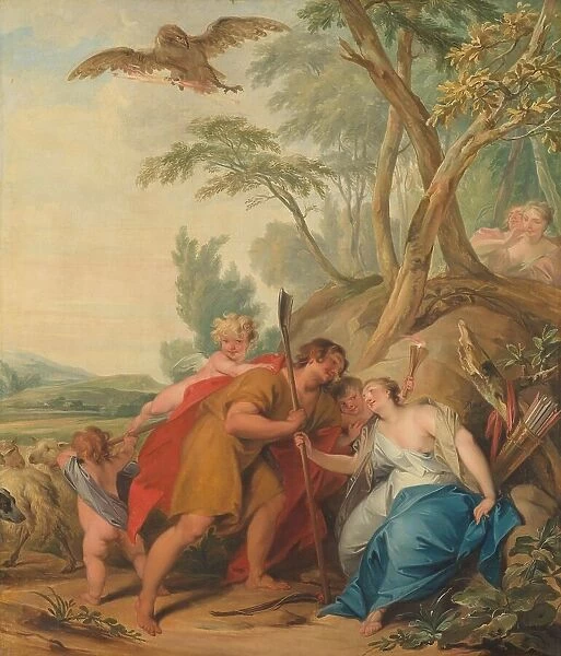 Jupiter, Disguised as a Shepherd, Seducing Mnemosyne, the Goddess of Memory, 1727. Creator: Jacob de Wit