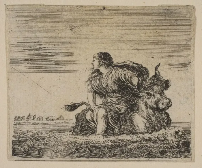 Framed Print : Jupiter and Europa, from Game of Mythology (Jeu de la Mythologie), 1644 Framed Print : Jupiter and Europa, from Game of Mythology (Jeu de la Mythologie), 1644