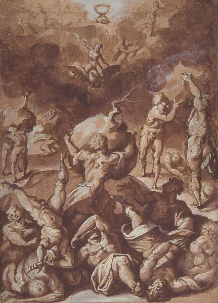 Jupiter Fighting the Giants. 1540-96. Creator: Jacopo Zucchi