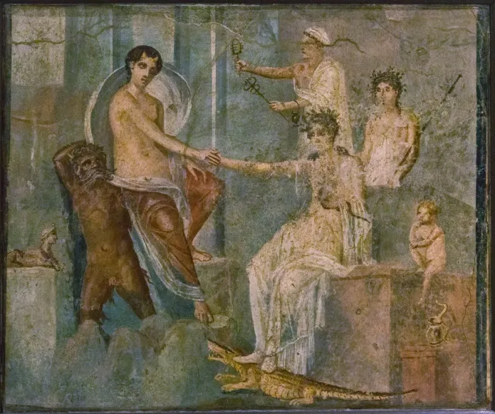 Framed Print : Jupiter and Io, 1st H. 1st cen. AD. Creator: Roman-Pompeian wall painting Framed Print : Jupiter and Io, 1st H. 1st cen. AD. Creator: Roman-Pompeian wall painting