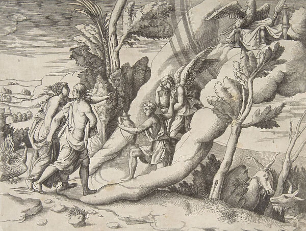 Jupiter and Juno being received in the heavens by Ganymede and Hebe, from the Division