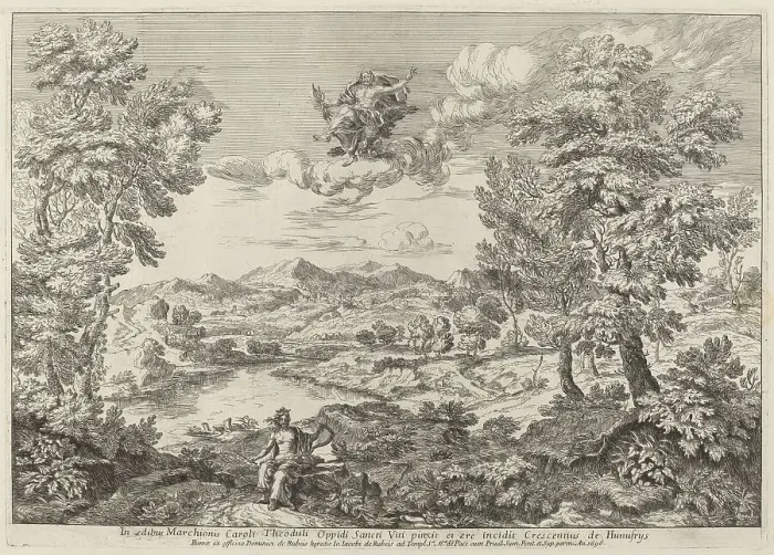 Framed Print : Jupiter in a Landscape, 1696. Creator: Crescenzio Onofri Framed Print : Jupiter in a Landscape, 1696. Creator: Crescenzio Onofri