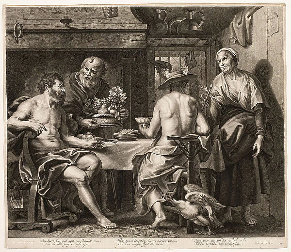 Jupiter and Mercury with Baucis and Philemon, c. 1650. Creator: Nicolaes Lauwers