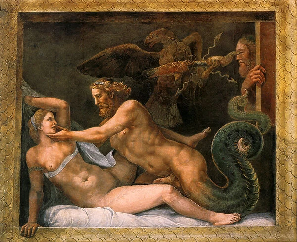 Jupiter and Olympia, 1526-1534. Artist: Giulio Romano (1499-1546)