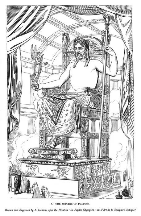 Framed Print : The Jupiter of Phidias, 1843. Artist: J Jackson Framed Print : The Jupiter of Phidias, 1843. Artist: J Jackson