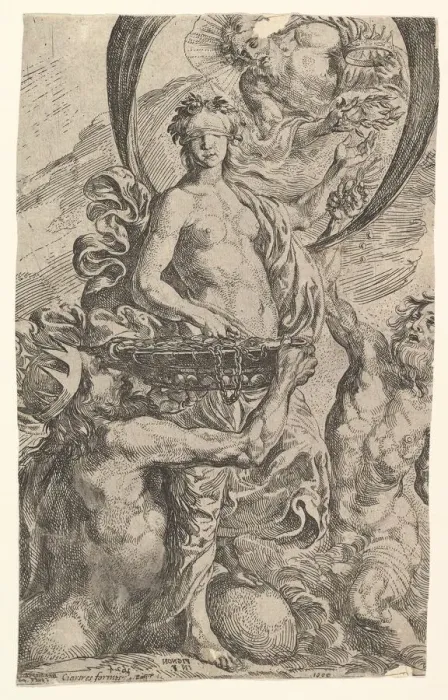 Framed Print : Jupiter, Pluto and Neptune Offering their Riches to Fortune, 1624