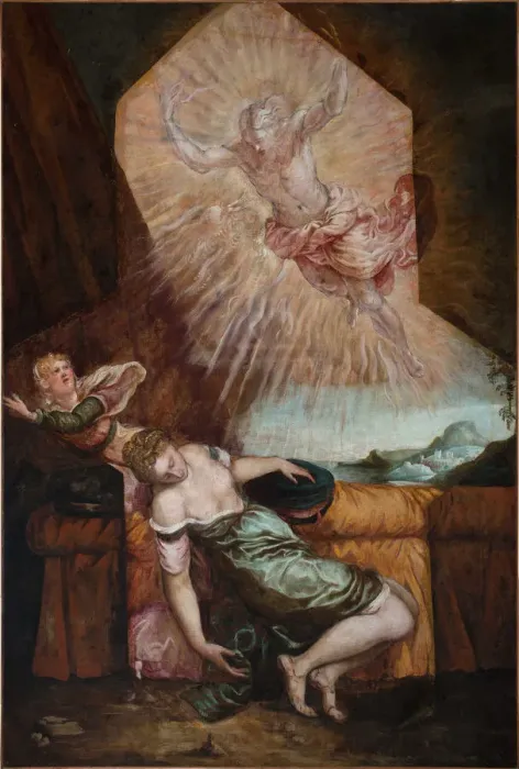 Framed Print : Jupiter and Semele. Creator: Tintoretto, Jacopo (1518-1594) Framed Print : Jupiter and Semele. Creator: Tintoretto, Jacopo (1518-1594)