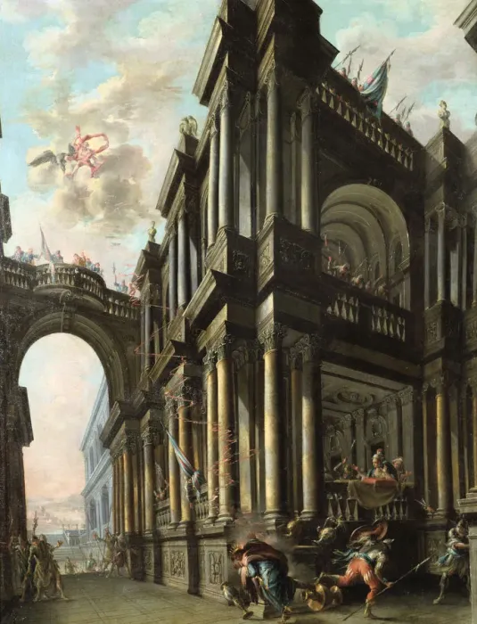 Framed Print : Jupiter strikes a monarch on the crown in his palace, 1777. Artist: Nicola Bertuzzi Framed Print : Jupiter strikes a monarch on the crown in his palace, 1777. Artist: Nicola Bertuzzi