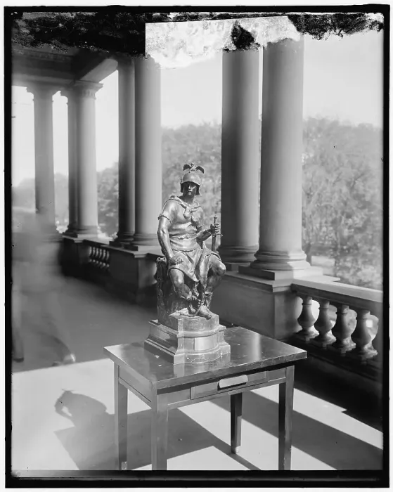 Framed Print : Jusserand presenting statue to Daniels, between 1910 and 1920. Creator: Harris & Ewing. Jusserand presenting statue to Daniels, between 1910 and 1920. Creator: Harris & Ewing Framed Print : Jusserand presenting statue to Daniels, between 1910 and 1920. Creator: Harris & Ewing. Jusserand presenting statue to Daniels, between 1910 and 1920. Creator: Harris & Ewing