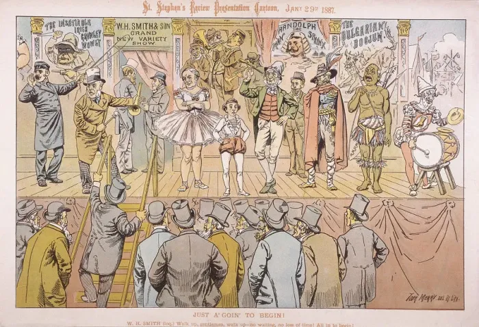 Framed Print : Just A goin to Begin!, 1887. Artist: Tom Merry Framed Print : Just A goin to Begin!, 1887. Artist: Tom Merry