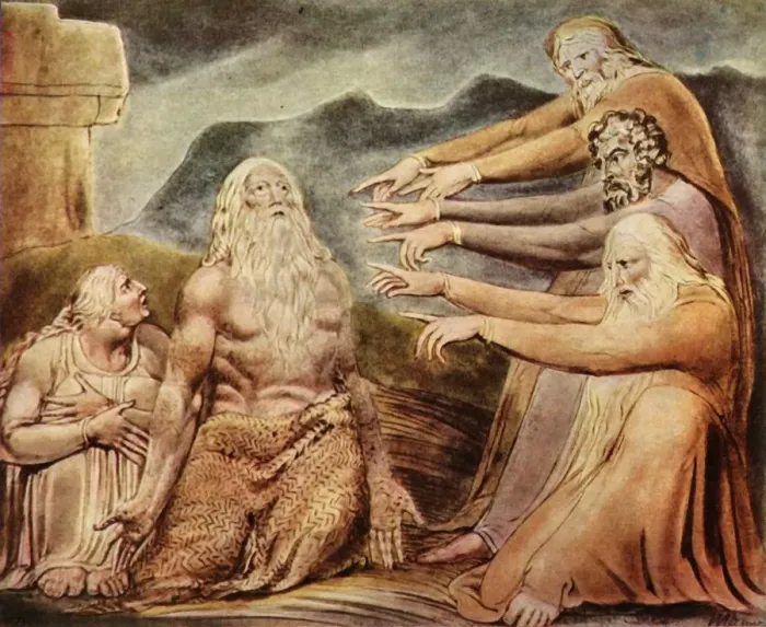 Framed Print : The Just Upright Man Is Laughed To Scorn, c1825, (1943). Creator: William Blake Framed Print : The Just Upright Man Is Laughed To Scorn, c1825, (1943). Creator: William Blake