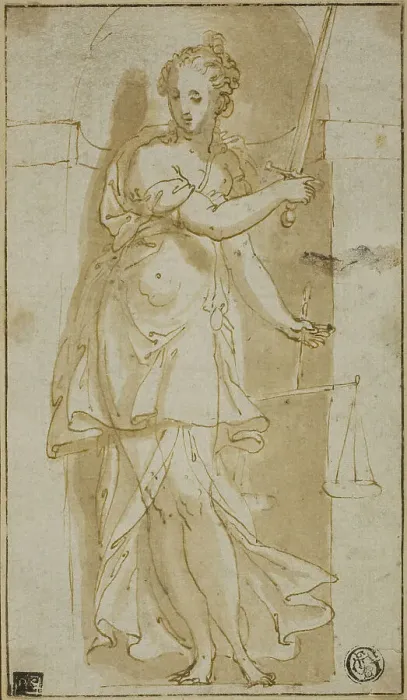 Framed Print : Justice, 1550 / 69. Creator: Bernardino India Framed Print : Justice, 1550 / 69. Creator: Bernardino India